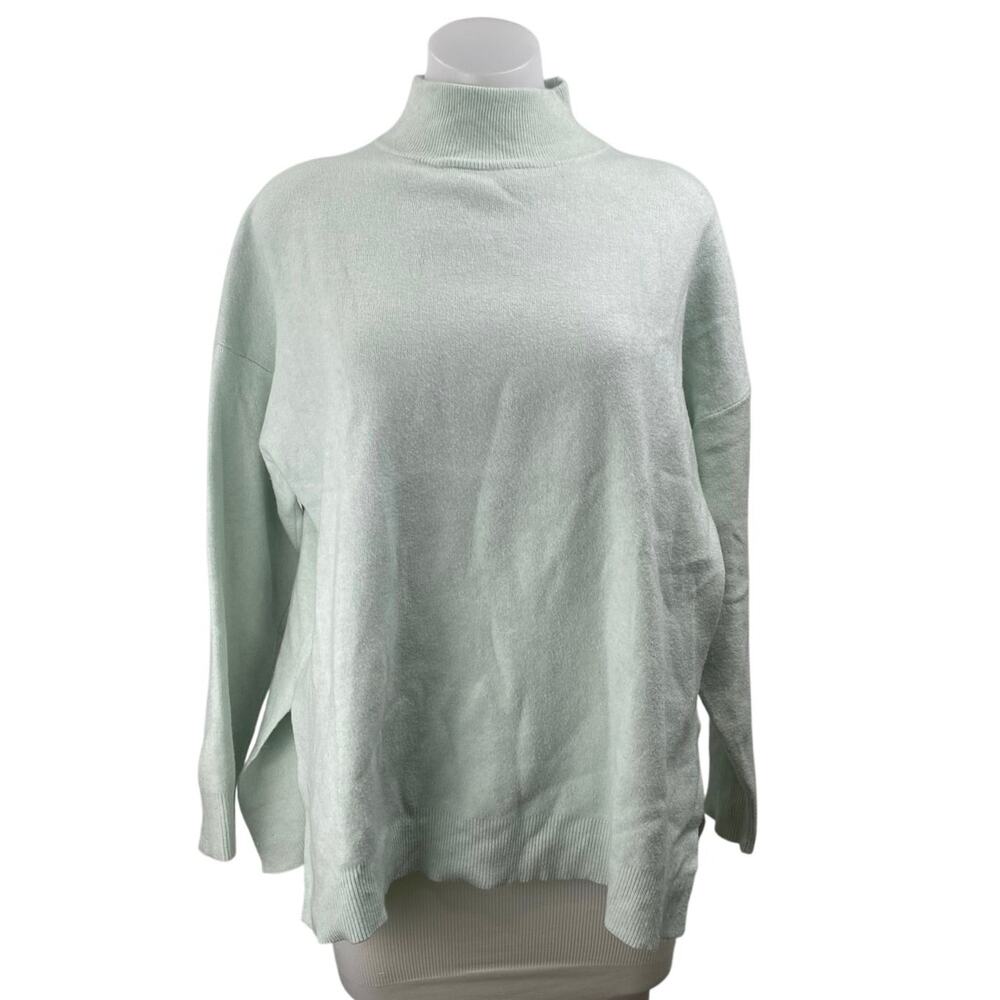 Stradivarius Women's Light Green Turtlemeck Long Sleeve Knit Sweater Top Size S